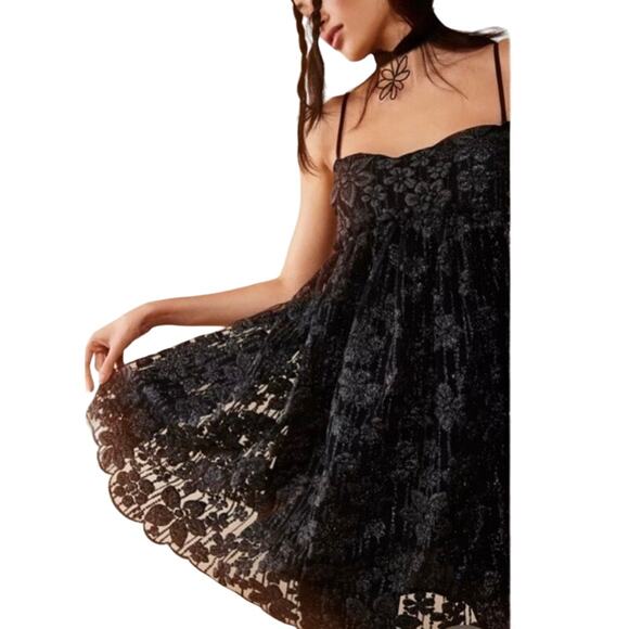 Free People / All That Glitters Dress / Boho Sequined Mini Dress - Picture 2 of 6